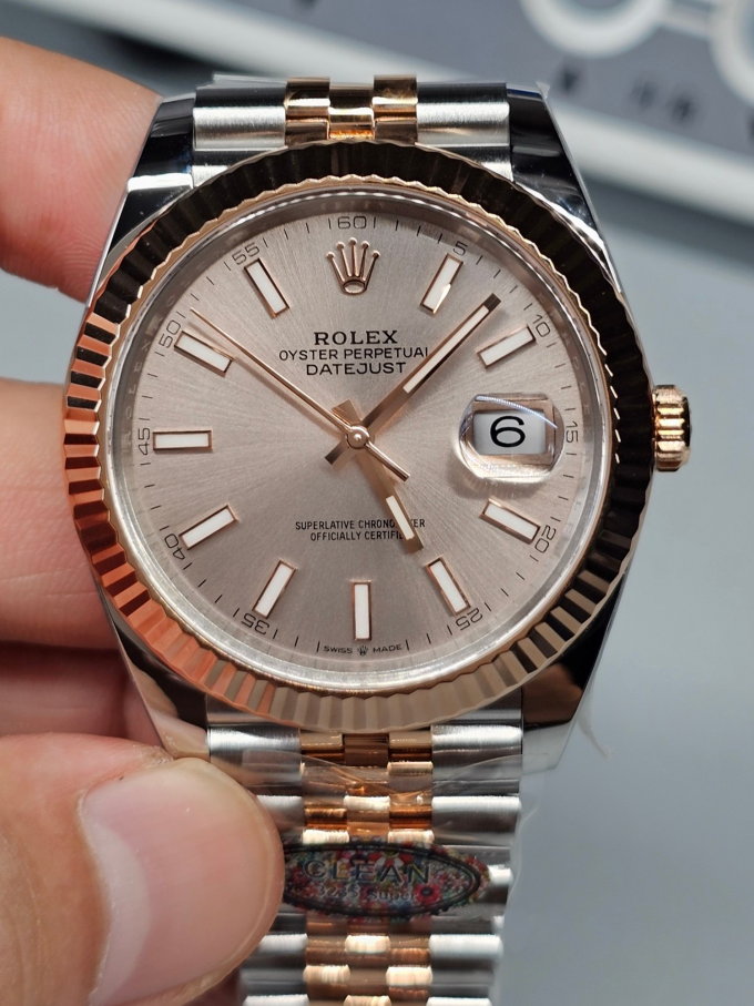Clean Factory Watch Rolex Datejust 41 126331 Pink Dial Rose Gold Fluted Bezel Rose Gold and Oystersteel Two Tone Jubilee Bracelet SH3235 Movement 00 Clean Factory Watch Rolex Datejust 41 126331 Pink Dial Rose Gold Fluted Bezel Rose Gold and Oystersteel Two Tone Jubilee Bracelet SH3235 Movement 00