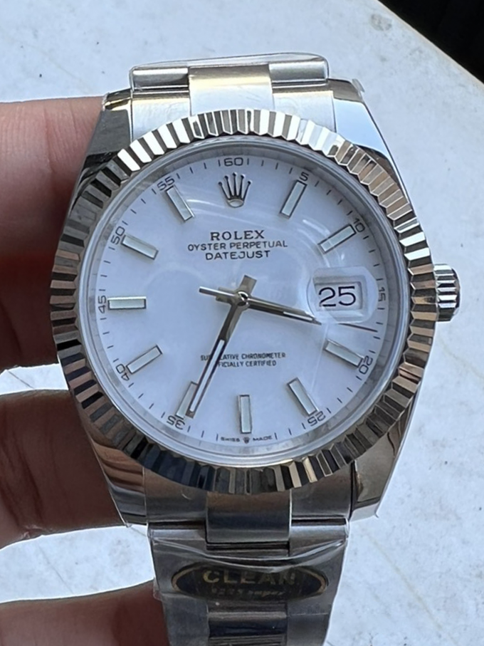 Clean Factory Watch Rolex Datejust 41 126334 White Dial Luminous Hour Markers Oyster Bracelet SH3235 Movement 72 Hours Power Reserve 00 Clean Factory Watch Rolex Datejust 41 126334 White Dial Luminous Hour Markers Oyster Bracelet SH3235 Movement 72 Hours Power Reserve 00