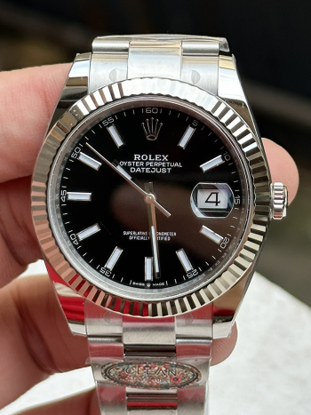 Clean Factory Watch Rolex Datejust 41mm 126334 Black Dial Fluted Bezel Luminous Hour Markers Oyster Bracelet SH3235 Movement 00