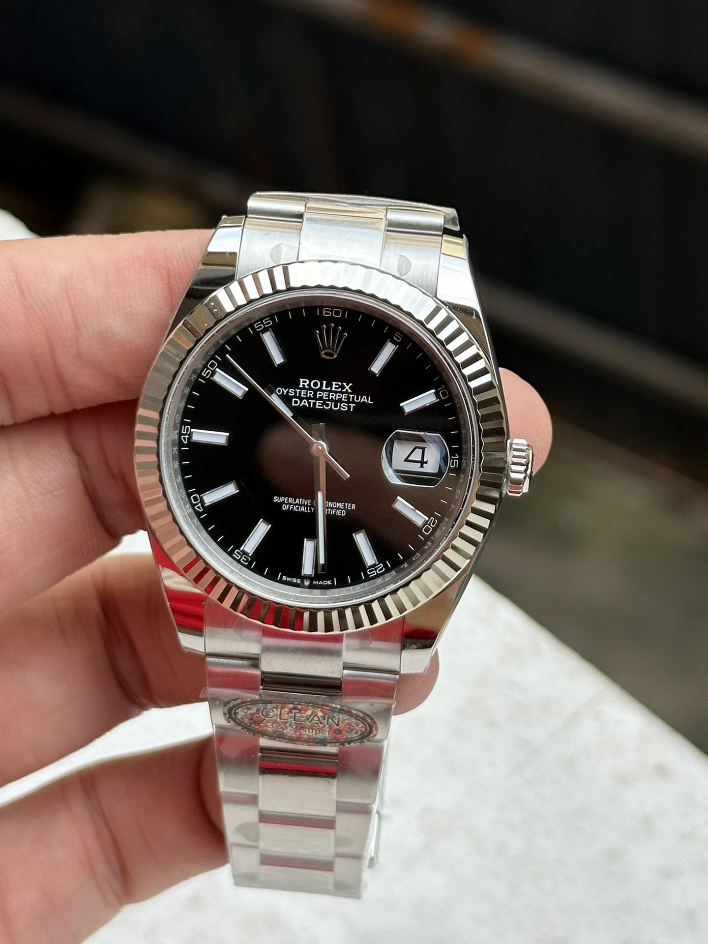 Clean Factory Watch Rolex Datejust 41mm 126334 Black Dial Fluted Bezel Luminous Hour Markers Oyster Bracelet SH3235 Movement 01 Clean Factory Watch Rolex Datejust 41mm 126334 Black Dial Fluted Bezel Luminous Hour Markers Oyster Bracelet SH3235 Movement 01