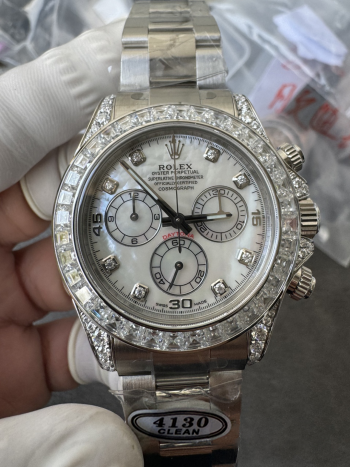 Premium Customized Daytona 116589 MOP Dial Diamonds Hour Markers Diamonds Case and Bezel Based on Clean Factory DD4130 Movement 00