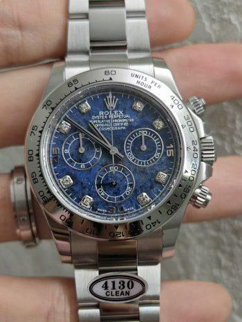 Clean Factory Daytona 116519 Blue Sodalite Dial wtih Diamonds Indexes Based Super Clone DanDong 4130 Movement Oyster Bracelet 00