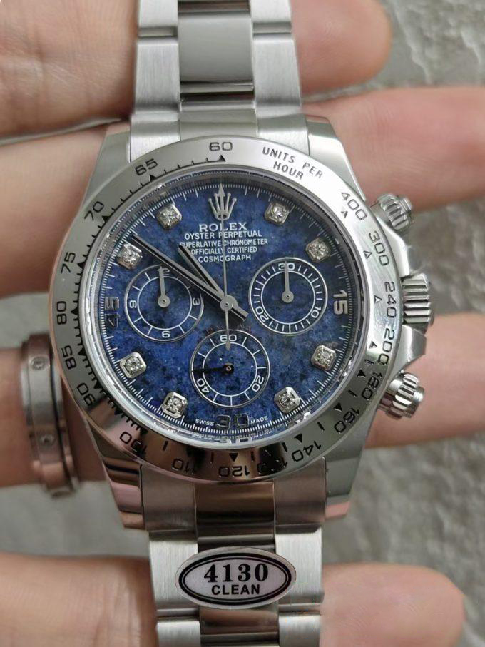 Clean Factory Daytona 116519 Blue Sodalite Dial wtih Diamonds Indexes Based Super Clone DanDong 4130 Movement Oyster Bracelet 00 Clean Factory Daytona 116519 Blue Sodalite Dial wtih Diamonds Indexes Based Super Clone DanDong 4130 Movement Oyster Bracelet 00
