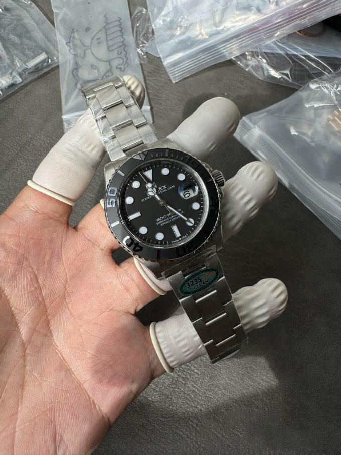Clean Factory Watches Yacht Master 226627 Titanium Case and Bracelet Black Dial Black Ceramic Bezel Blue Luminous Hour Markers ShangHai 3235 Movement 01 Clean Factory Watches Yacht Master 226627 Titanium Case and Bracelet Black Dial Black Ceramic Bezel Blue Luminous Hour Markers ShangHai 3235 Movement 01