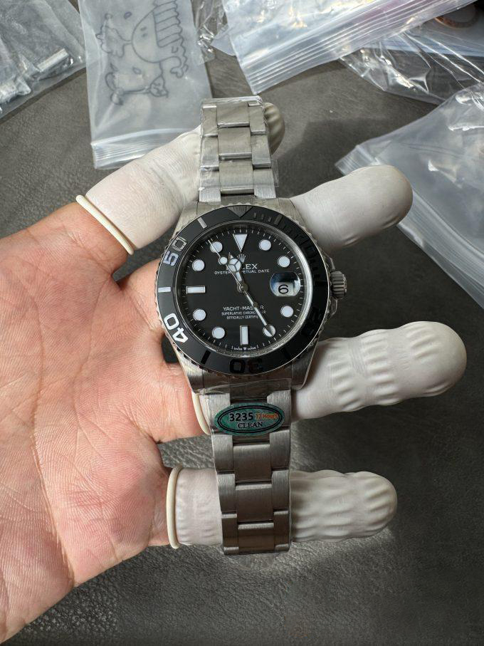 Clean Factory Watches Yacht Master 226627 Titanium Case and Bracelet Black Dial Black Ceramic Bezel Blue Luminous Hour Markers ShangHai 3235 Movement 03 Clean Factory Watches Yacht Master 226627 Titanium Case and Bracelet Black Dial Black Ceramic Bezel Blue Luminous Hour Markers ShangHai 3235 Movement 03