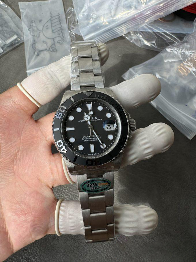 Clean Factory Watches Yacht Master 226627 Titanium Case and Bracelet Black Dial Black Ceramic Bezel Blue Luminous Hour Markers ShangHai 3235 Movement 04 Clean Factory Watches Yacht Master 226627 Titanium Case and Bracelet Black Dial Black Ceramic Bezel Blue Luminous Hour Markers ShangHai 3235 Movement 04