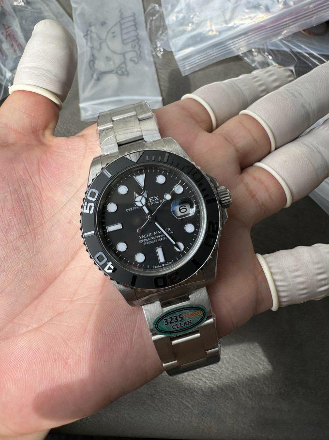 Clean Factory Watches Yacht Master 226627 Titanium Case and Bracelet Black Dial Black Ceramic Bezel Blue Luminous Hour Markers ShangHai 3235 Movement 05 Clean Factory Watches Yacht Master 226627 Titanium Case and Bracelet Black Dial Black Ceramic Bezel Blue Luminous Hour Markers ShangHai 3235 Movement 05