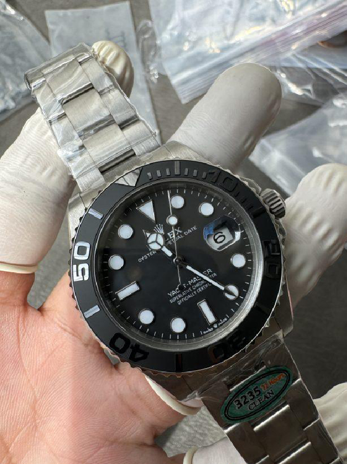 Clean Factory Watches Yacht Master 226627 Titanium Case and Bracelet Black Dial Black Ceramic Bezel Blue Luminous Hour Markers ShangHai 3235 Movement 07 Clean Factory Watches Yacht Master 226627 Titanium Case and Bracelet Black Dial Black Ceramic Bezel Blue Luminous Hour Markers ShangHai 3235 Movement 07