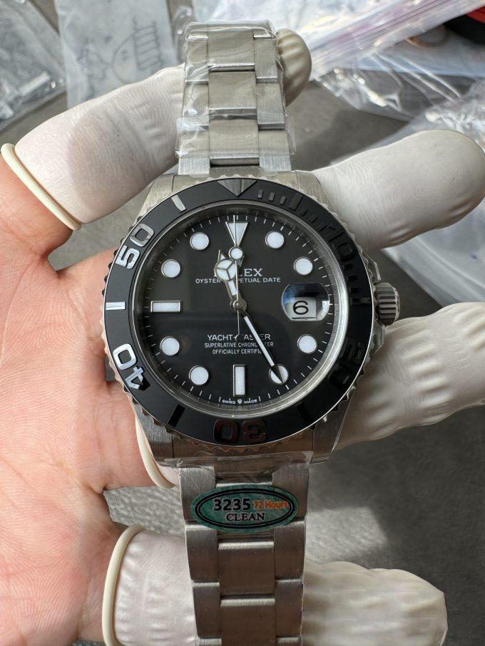 Clean Factory Watches Yacht Master 226627 Titanium Case and Bracelet Black Dial Black Ceramic Bezel Blue Luminous Hour Markers ShangHai 3235 Movement 08 Clean Factory Watches Yacht Master 226627 Titanium Case and Bracelet Black Dial Black Ceramic Bezel Blue Luminous Hour Markers ShangHai 3235 Movement 08