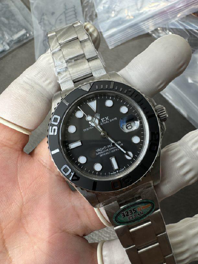 Clean Factory Watches Yacht Master 226627 Titanium Case and Bracelet Black Dial Black Ceramic Bezel Blue Luminous Hour Markers ShangHai 3235 Movement 09 Clean Factory Watches Yacht Master 226627 Titanium Case and Bracelet Black Dial Black Ceramic Bezel Blue Luminous Hour Markers ShangHai 3235 Movement 09