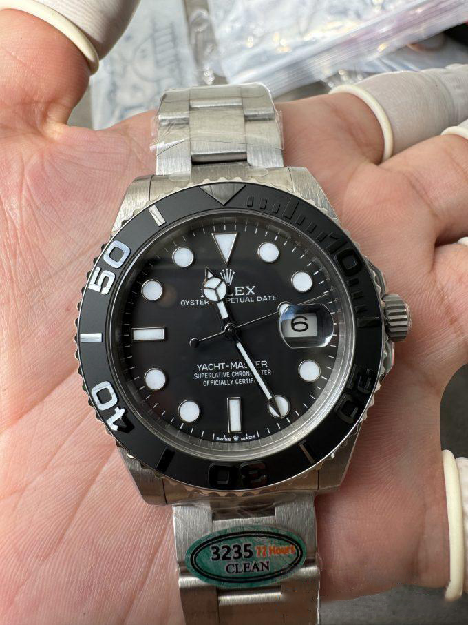 Clean Factory Watches Yacht Master 226627 Titanium Case and Bracelet Black Dial Black Ceramic Bezel Blue Luminous Hour Markers ShangHai 3235 Movement 10 Clean Factory Watches Yacht Master 226627 Titanium Case and Bracelet Black Dial Black Ceramic Bezel Blue Luminous Hour Markers ShangHai 3235 Movement 10
